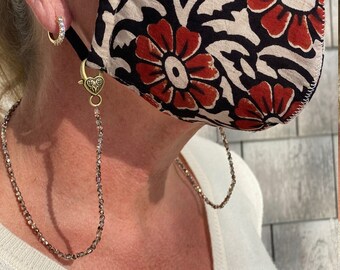 Face Mask Crystal Holder Necklace Designer Jewelry