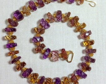 Faceted ametrine necklace
