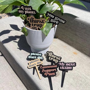 ARQUIVO LASER - Etiquetas de plantas engraçadas - 6 designs