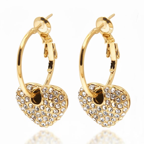 SWAROVSKI® クリスタルを使用したクリスタル ラージ ハート パヴェ