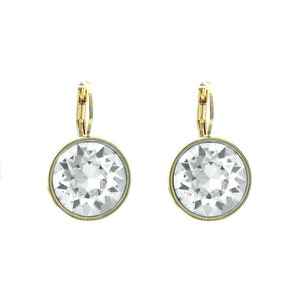 Regular Round Bella Gold-Plated Crystal Earrings made with Genuine SWAROVSKI Crystals