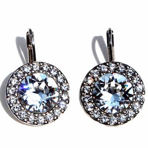 Angelic Rhodium-Plated Earrings with Crystals Made by SWAROVSKI