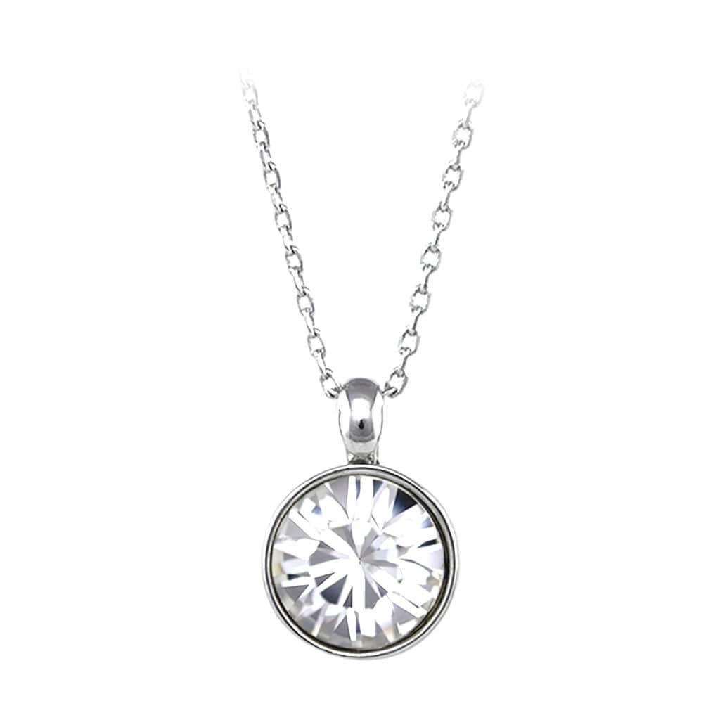 Buy Regular Round Bella Rhodium-plated Crystal Necklace Made With