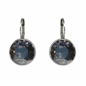 Regularne okrągłe kolczyki Bella damskie z czarnymi diamentami wykonane z kryształów SWAROVSKI®