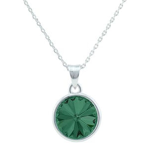 Regelmatige ronde Bella Rhodium-Vergulde Emerald Ketting gemaakt met echte SWAROVSKI Kristallen