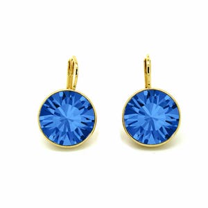Regular Round Bella Gold-Plated Crystal Earrings made with Genuine SWAROVSKI Crystals