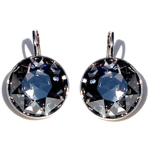 Large Bella Black Diamond Pierced Crystal Earrings made with Genuine SWAROVSKI Crystals