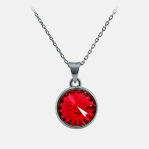 Normale ronde Bella gerhodineerde lichte Siam ketting gemaakt met echte SWAROVSKI kristallen
