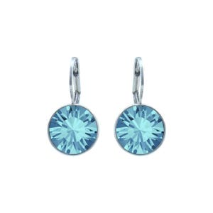 Baby Crystal Bella Mini Round Aquamarine Earrings with SWAROVSKI Crystals