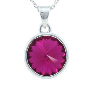 Normale ronde Bella gerhodineerde amethist ketting gemaakt met echte SWAROVSKI kristallen