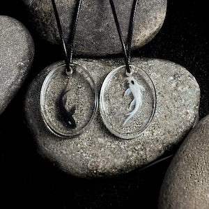 Yin Yang Fish Necklace, Fish Painting, Tui and La, Avatar the Last Airbender, Ocean Moon Spirit, Yin Yang Art, Couple Koi Fish Necklace