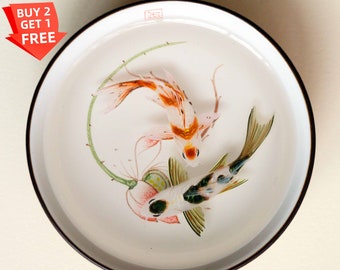 Fish Painting In A Chinese Teacup - 3D Resin Painting, Fish Painting For Coffee Table, Table Decor, Fish Painting For Complimentary Interior