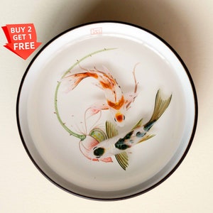 Fish Painting In A Chinese Teacup - 3D Resin Painting, Fish Painting For Coffee Table, Table Decor, Fish Painting For Complimentary Interior