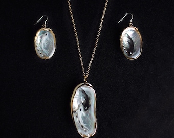 Yin Yang Fish Necklace Earrings Set, Avatar The Last Airbender, Ocean Inspired Style Koi Fish Design