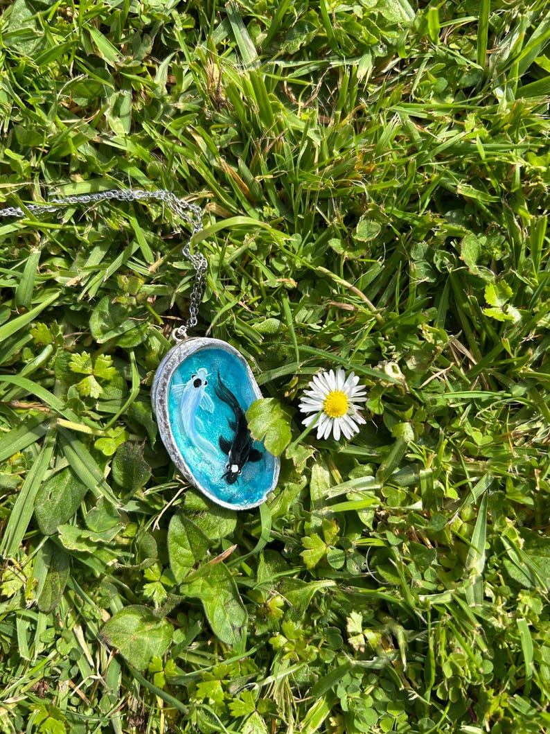 Collier poisson Yin Yang, Avatar le dernier maître de l'air, peinture de poisson, art Yin Yang, collier couple poissons Koi image 13