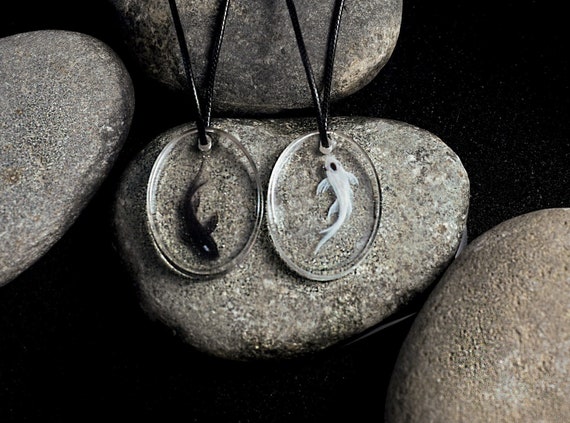 Yin Yang Fish Necklace, Fish Painting, Tui and La, Avatar the Last Airbender, Ocean Moon Spirit, Yin Yang Art, Couple Koi Fish Necklace