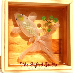 Add a Touch of Nature to Your Home Decor with this Stunning 3D Resin Goldfish Painting - Handmade, Customizable and Unique Gift
