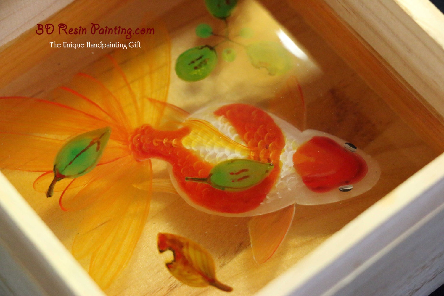 3D goldfish epoxy resin painting hand painting creative gift Etsy