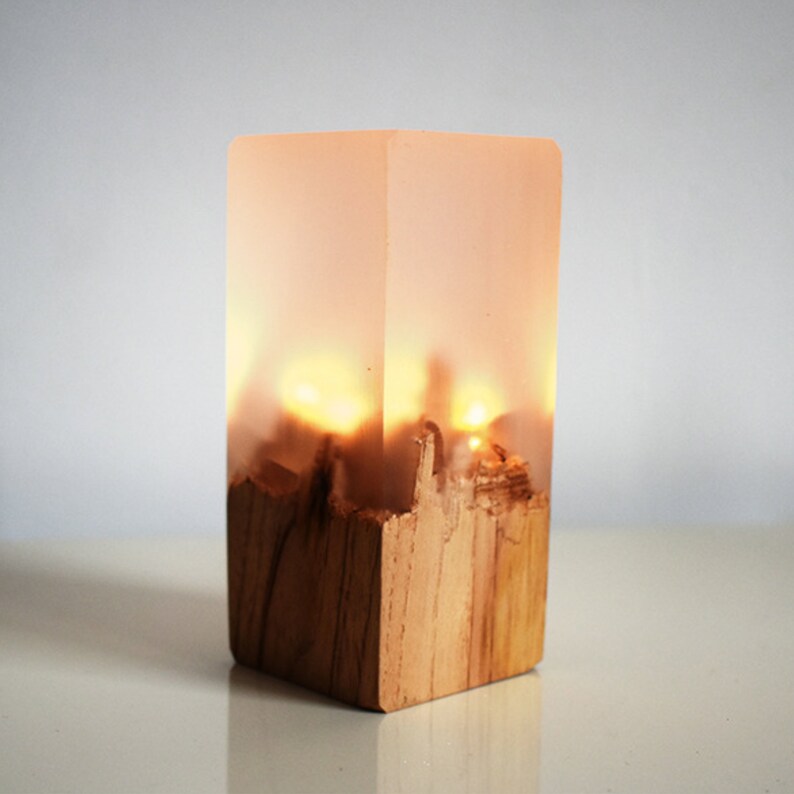 Handmade Resin and Wood Night Light House Warming Gift for Etsy