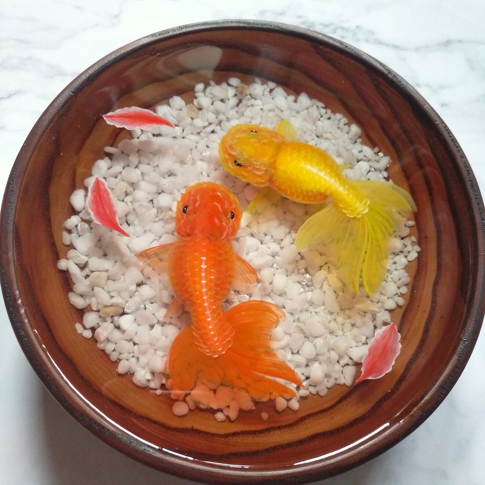 3D Ranchu Goldfish Resin Painting Unique Hand-painted Table - Etsy