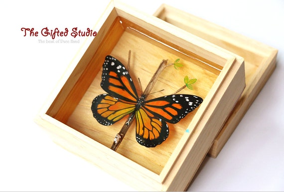 Monarch Butterfly Epoxy Resin Painting Artwork Lovely Hand