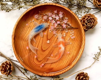 Koi Fish Couple Enjoy Cherry Blossoms Resin Painting, resin art, best anniversary gifts, table decor, 3d resin painting for sale, xmas gift