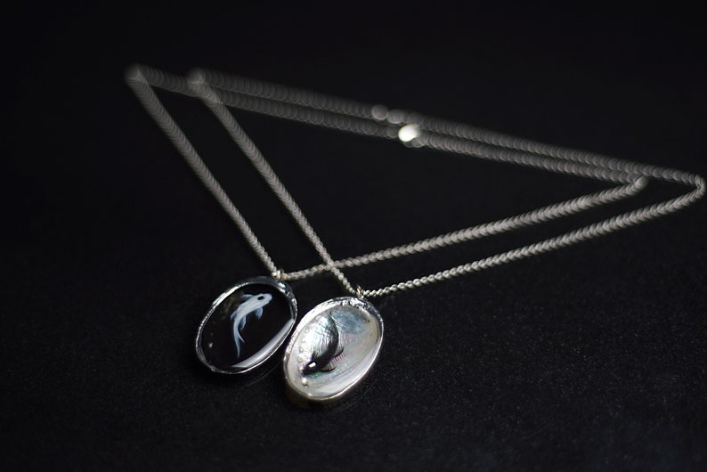 Collier poisson Yin Yang, Avatar le dernier maître de l'air, peinture de poisson, art Yin Yang, collier couple poissons Koi Yin and Yang