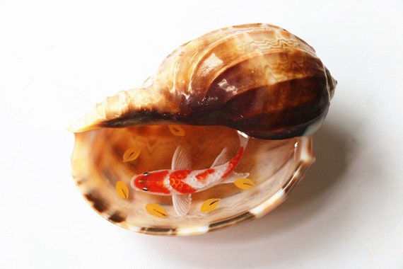 3D Resin Painting, Koi Fish Resin Art, Unique Shell Art Decor for