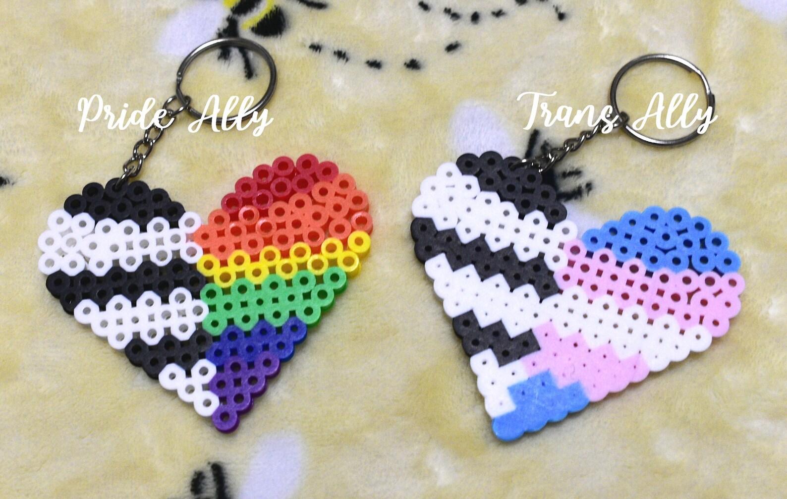 Heart Pride Flags Perler Beads Key Chains Etsy Canada