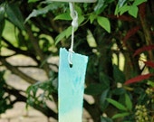 Handmade and Hand Painted Porcelain Fuurin Japanese Wind Chime with Cute Blue Fish Design and Beautiful Paper Tanzaku