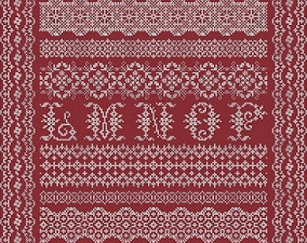 Antique Lace Band Sampler PDF Chart by Northern Expressions Needlework