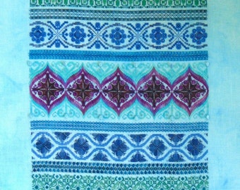 Peacock Band Sampler PDF chart by Northern Expressions Needlework