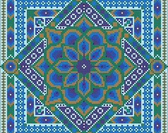 Peacock Mandala Cross Stitch ONLY PDF chart by Northern Expressions Needlework