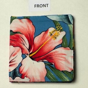 Bifold wallet - Hawaiian Aloha - Pink Hybiscus - RFID PROTECTION - fits most international currencies