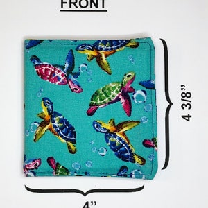 Bifold wallet - Teal Aloha Sea Turtles - RFID PROTECTION - fits most international currencies