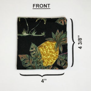 Bifold wallet - Hawaiian pinapple Aloha print - RFID PROTECTION - fits most international currencies