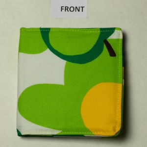 Bifold wallet - green Japanese print fabric - RFID PROTECTION - fits most international currencies