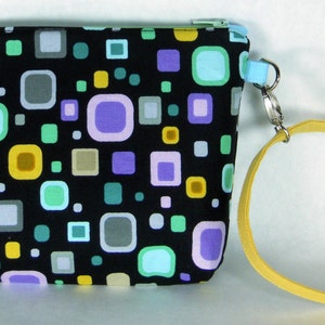 Kleine zwart/geometrische print schoudertasje/kleine portemonnee/handtas of cosmetische zak