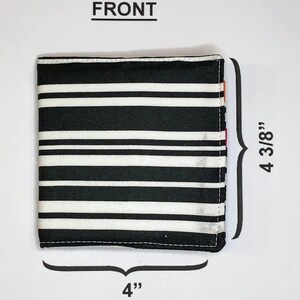 Bifold wallet - Black/White Stripe with Colorful Interior - RFID PROTECTION - fits most international currencies