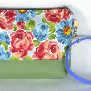 Helder gebloemde/Floral schoudertasje/kleine portemonnee/handtas of cosmetische zak