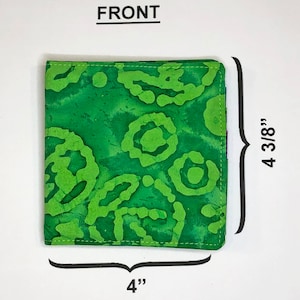 Bifold wallet - Green Batik - RFID PROTECTION - fits most international currencies