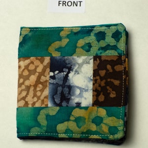 Bifold wallet - patchwork batik - RFID PROTECTION - fits most international currencies