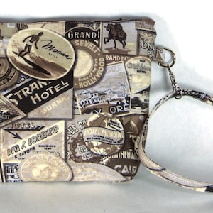 Vintage-stijl reizen Decals/stickers schoudertasje/kleine portemonnee/handtas of cosmetische zak