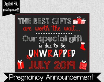christmas pregnancy announcement etsy pregnancy announcement printables