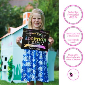 Regenbogen Adoption Ankündigung - Druckbares Adoption Zeichen - Adoption Tag Foto Requisite - Individuell - Mein Adoption Tag - Personalisiert - Familie