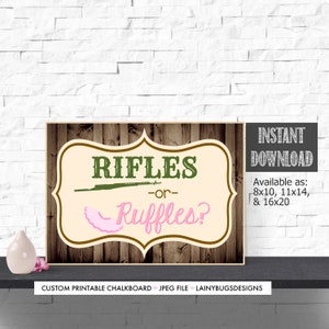 Rifles or Ruffles Gender Reveal Party Decor Rustic Gender Reveal ...