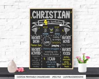 Fournado Chalkboard Sign - Print Yourself - Boys 4th Birthday Sign - 4th Birthday Chalkboard - Four Nado Birthday - 4th Birthday Party