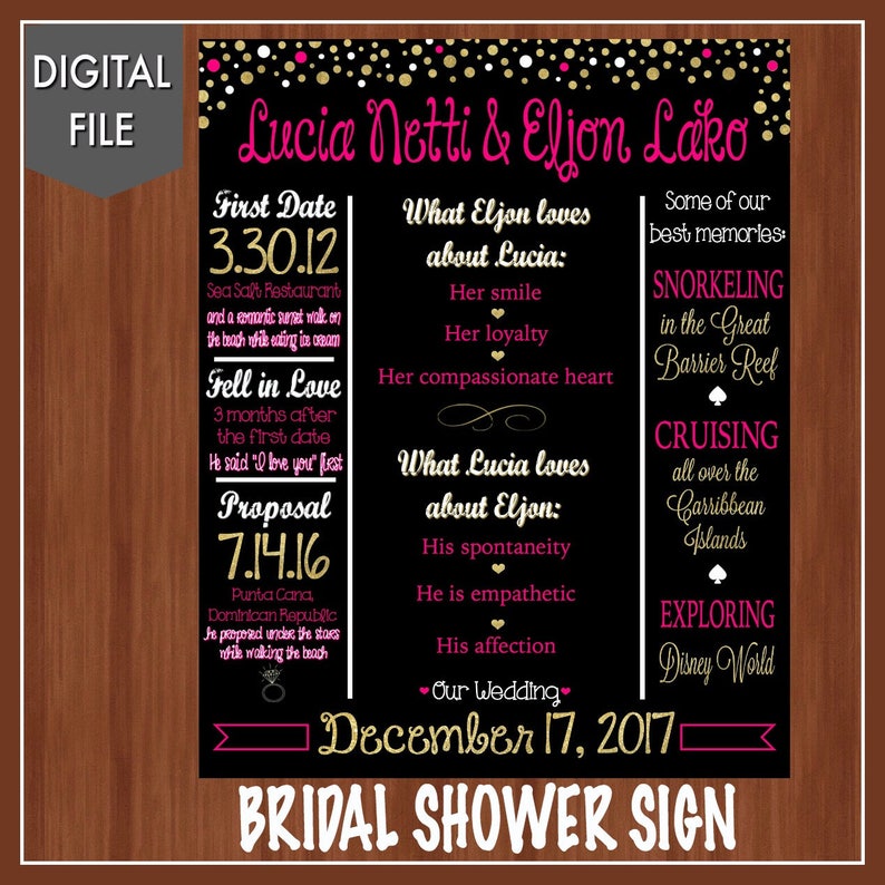 Pink and Gold Bridal Shower Chalkboard Digital Kate Spade Bridal Shower Engagement Bridal Shower Sign Bridal Shower Decor Couple image 5