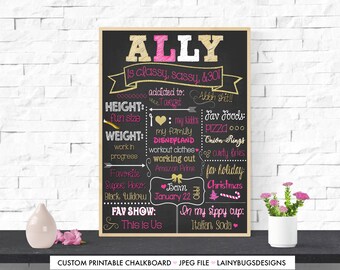 Dirty Thirty Chalkboard Sign - Print Yourself - Pink and Gold 30th Birthday Chalkboard - Adult Birthday Decor - Classy, Sassy, Thirty