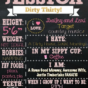 Dirty 30 Birthday Chalkboard - Adult Cake Smash Chalkboard - Rose Gold Chalkboard - Pink and Gold 30th Birthday - 30th Birthday Sign image 6